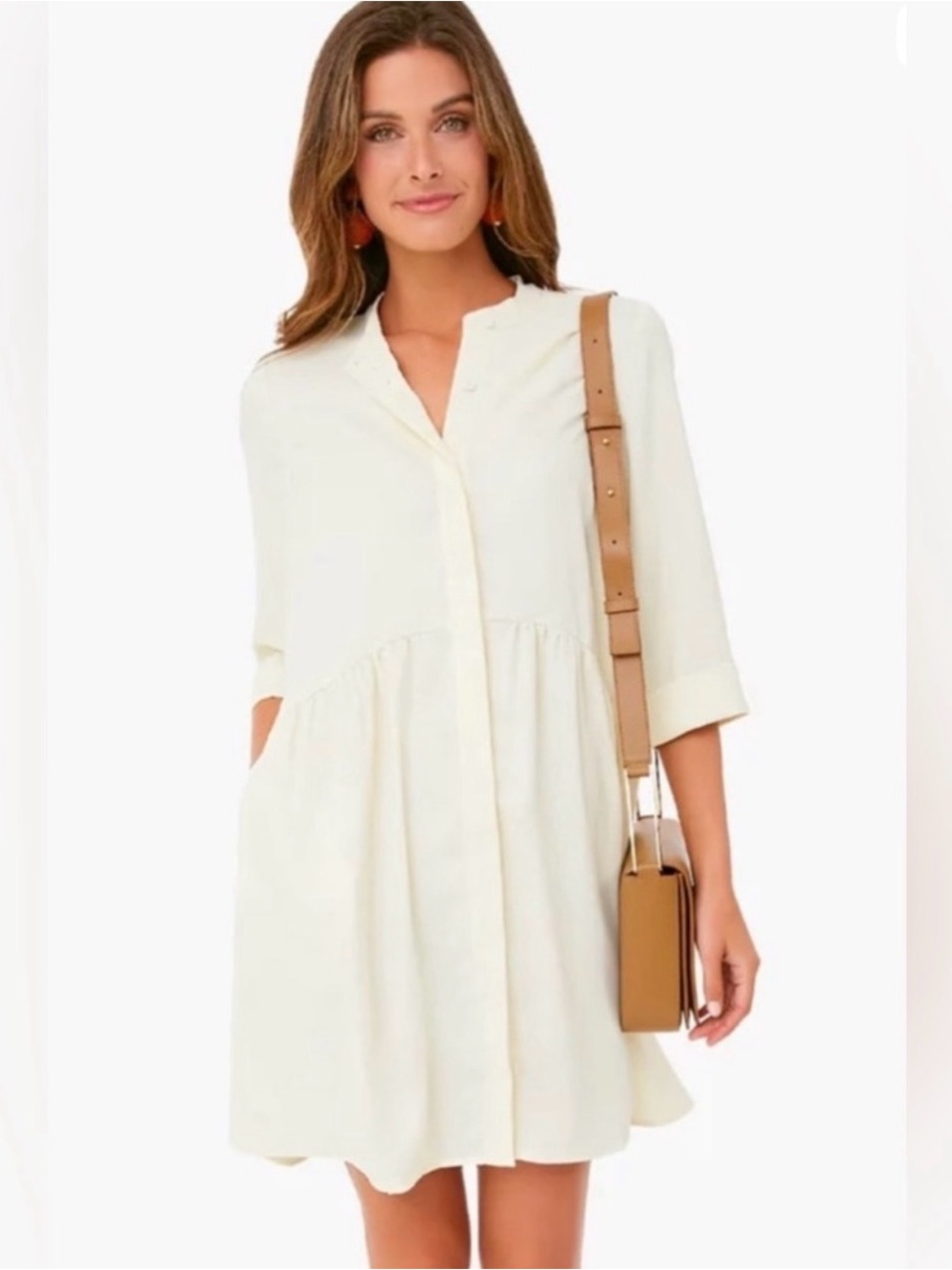 Tuckernuck Royal Shirt Dress in Ivory